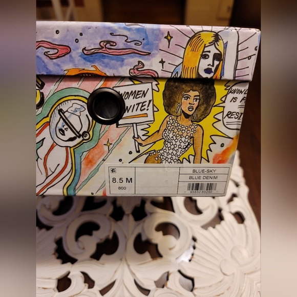 Jeffery Campbell Blue Sky Denim Slide Sandal Size 8.5 - Picture 8 of 13